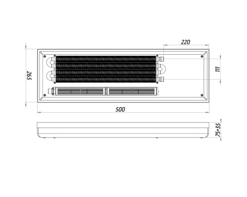 Конвектор ТС70-500/265-Turbo-4sr (без решітки) - TEPLOWATT