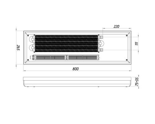 Конвектор ТС70-800/265-Turbo-4sr (без решітки) - TEPLOWATT