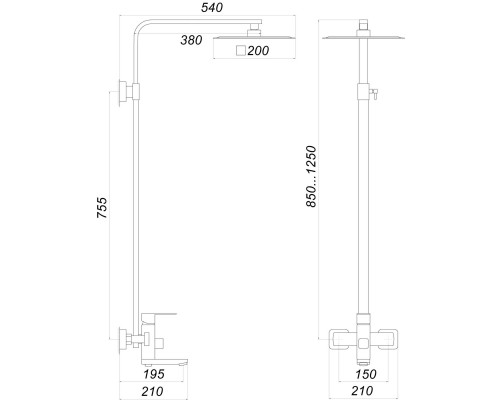 Душова система Globus Lux Kubus SKU-SH-200 - Globus Lux