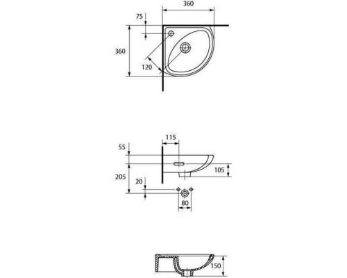 Умивальник кутовий Cersanit SIGMA 35 - Cersanit