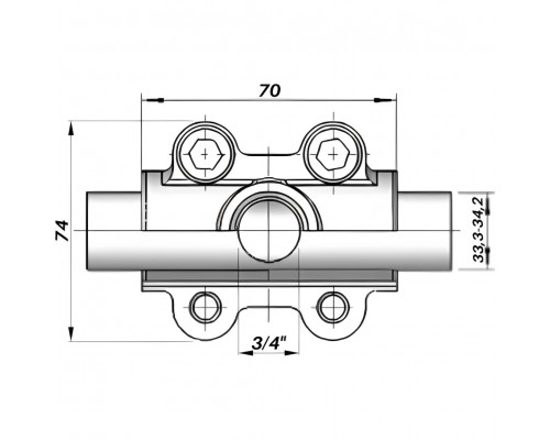 Врізка в трубу з внутрішньою різьбою DN25(33,3-34,2 мм) х 3/4″ OBD AGAflex - AGAflex