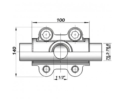 Врізка в трубу з внутрішньою різьбою DN65(75,3-76,6 мм) х 1 1/2″ OBD AGAflex - AGAflex