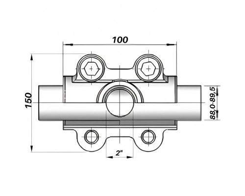 Врізка в трубу з внутрішньою різьбою DN80(88,0-89,5 мм) х 2″ OBD AGAflex - AGAflex