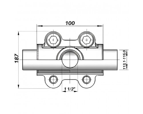 Врізка в трубу з внутрішньою різьбою DN100(113,1-115,0 мм) х 1 1/2″ OBD AGAflex - AGAflex