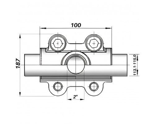 Врізка в трубу з внутрішньою різьбою DN100(113,1-115,0 мм) х 2″ OBD AGAflex - AGAflex