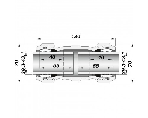 Соединение зажимное прямостороннее DN32(39,3-43,1 мм) OK AGAflex