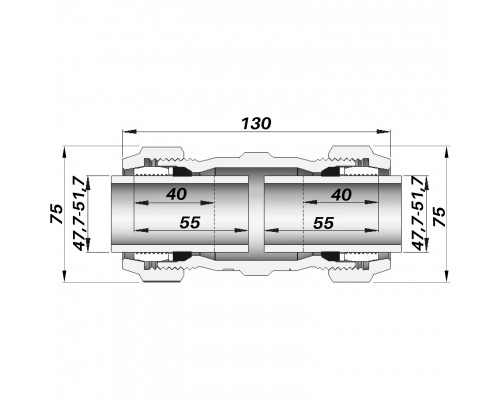 Соединение зажимное прямое двустороннее DN40(47,7-51,7 мм) OK AGAflex