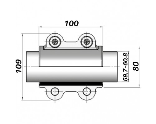 Ремонтний хомут DN50(59,7–60,8 мм) OBA AGAflex - AGAflex