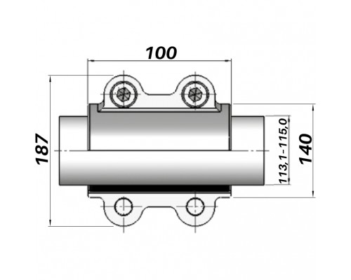 Ремонтний хомут DN100(113,1–115,0 мм) OBA AGAflex - AGAflex