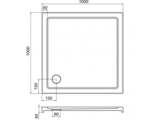 Душевой поддон квадратный BOBR SS80I BRAVO (1уп.)