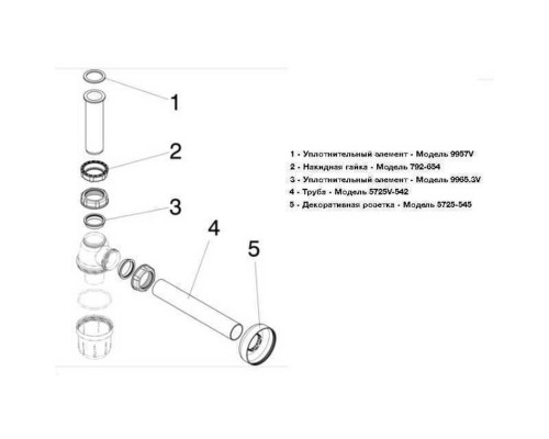 Сифон для раковини VIEGA 1 1/4″х1 1/4″ пластик білий бутил. б/г 108694 - VIEGA