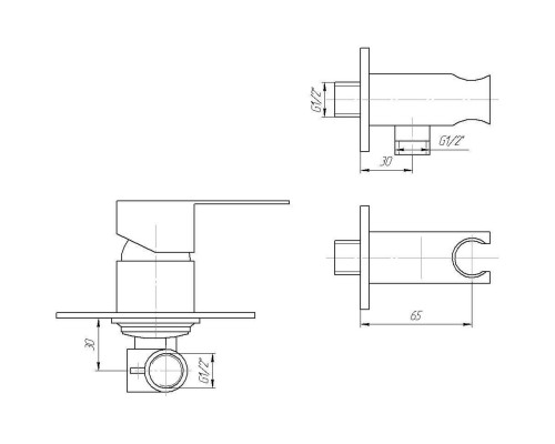 Змішувач гігієнічний TOPAZ BARTS TB-G 07735-H36 - TOPAZ