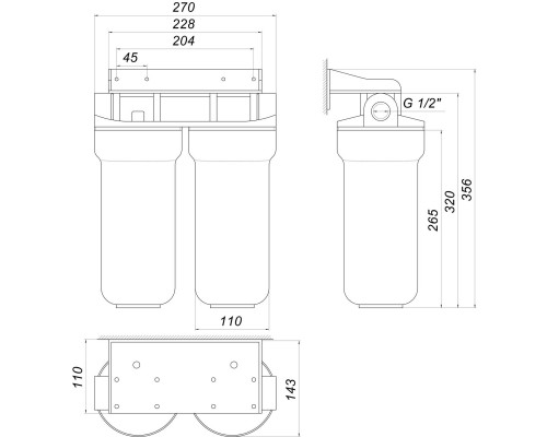 Система 2-х ступеневого очищення Optima OP-02, 1/2″ - Optima