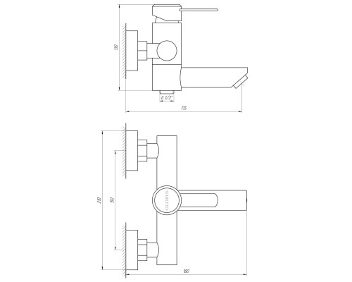 Змішувач для ванни Globus Lux WIEN SBT2-102N - Globus Lux