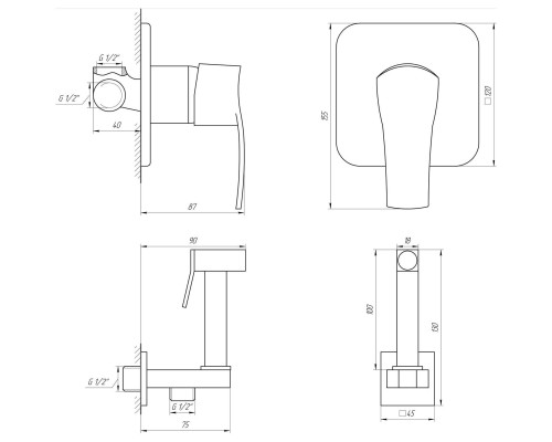 Змішувач гігієнічний Globus Lux Queensland GLQU-0110-Q - Globus Lux