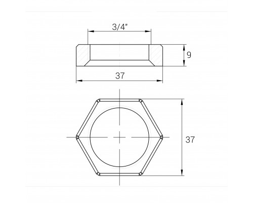 Контргайка латунна 3/4″ВР штампована А1202А VA - VA