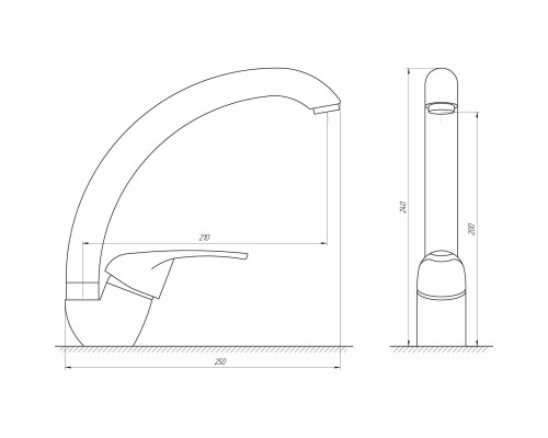 Змішувач для кухні Globus Lux Solly GLSO-0203S-1-ONIX - Globus Lux