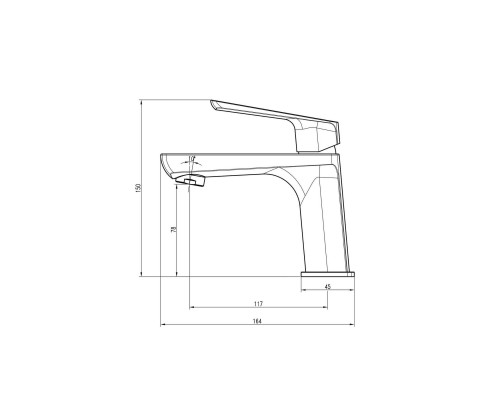 Змішувач для умивальника TOPAZ LEXI TL-21201-H57-0 - TOPAZ