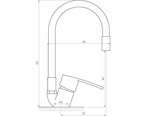 Смеситель для кухни DOMINO SIRIUS DSV-203SLR-Black