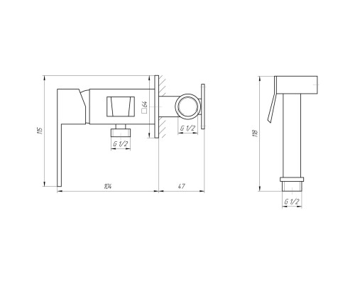 Змішувач гігієнічний TOPAZ LEXI TL 21106-H57 - TOPAZ