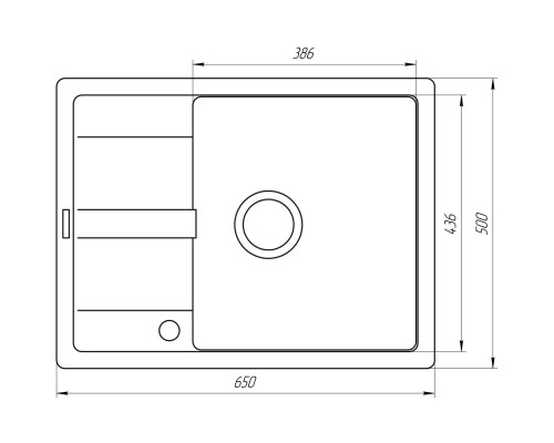 Гранітна мийка Globus Lux ONE чорний 650х500мм-А0002 - Globus Lux