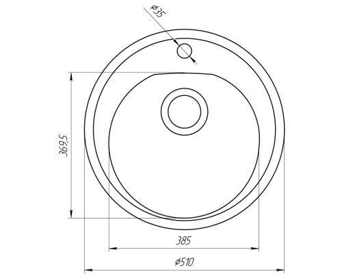 Гранітна мийка Globus Lux MARTIN піщаний 510мм-А0004 - Globus Lux