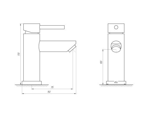 Змішувач для умивальника Globus Lux ALPEN SBT1-101-BB - Globus Lux