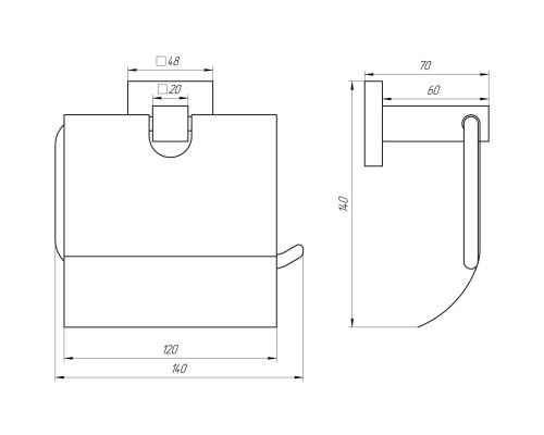 Тримач для туалетного паперу Globus Lux BQ9410 чорний матовий SUS304 - Globus Lux