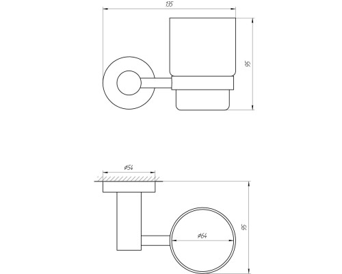 Стакан одинарный Globus Lux BS8409 черный матовый SUS304