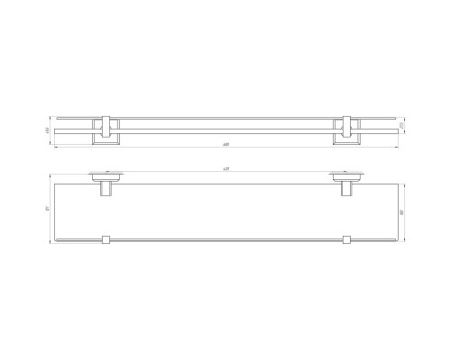 Полиця TOPAZ TKB 9927 скло с бортиком - TOPAZ