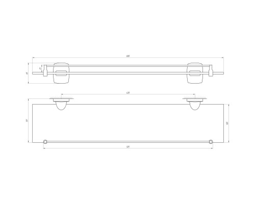 Полиця скляна Perfect Sanitary Appliances RM 1702 - Perfect Sanitary Appliances