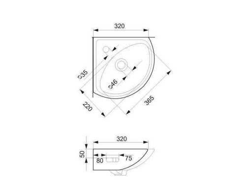 Умивальник кутовий Cersanit SIGMA 35 - Cersanit