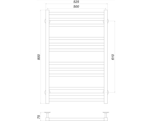 Рушникосушарка UNIO MS W 800-500-12 Модена вода - UNIO