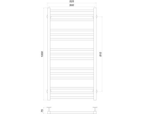 Рушникосушарка UNIO MS W 1000-500-15 Модена вода - UNIO