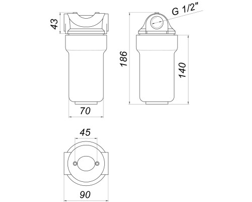 Фільтр-колба для котлів (поліфосф. сіль) Bіо+ systems SL25, 1/2″ - Bio+ Systems