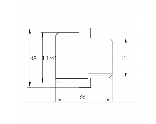 Ниппель редукционный никелированный 1 1/4″НР х 1″НР штампованный А0594А(нк) VA