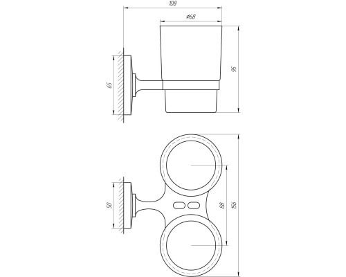 Стакан двойной Perfect Sanitary Appliances RM 1801