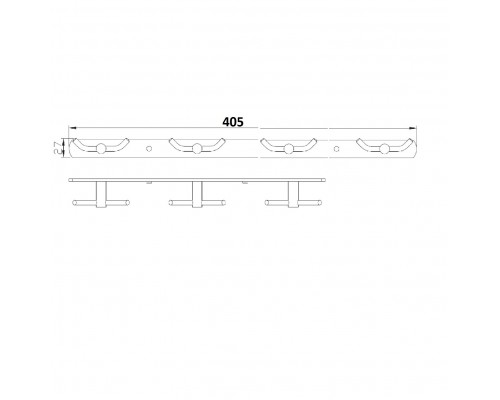 Планка з гачками подвійними 4х2 Perfect Sanitary Appliances RM 1503-4 - Perfect Sanitary Appliances