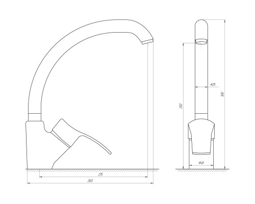 Змішувач для кухні Globus Lux QUEENSLAND GLQU-103S-BIG - Globus Lux