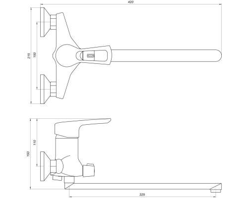 Змішувач для ванни Globus Lux SEVA GLSV-0208 - Globus Lux