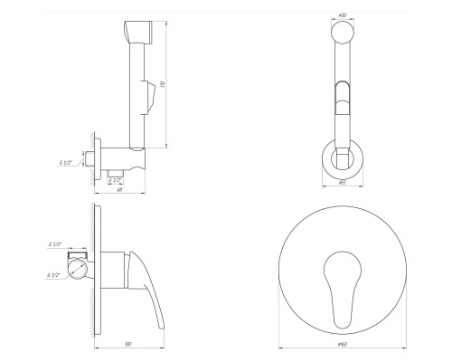 Змішувач гігієнічний Globus Lux Solly GLSO-0110 - Globus Lux