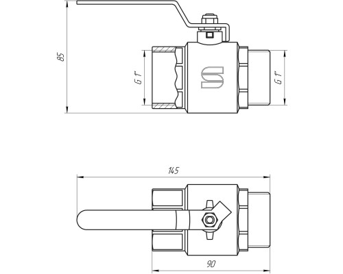 Кран кульовий прямий SELBA 1″ ЗВ КР SL1505 - SELBA