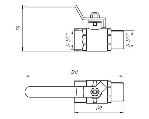 Кран кульовий прямий Q PROFESSIONAL 1/2″ ЗВ КР PN40 QP152 - Quality Professional