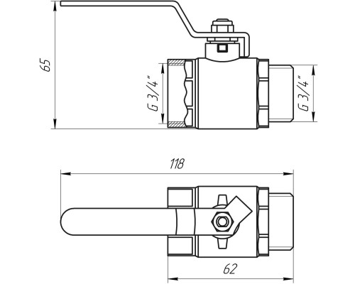 Кран кульовий прямий Q PROFESSIONAL 3/4″ ЗВ КР PN40 QP152 - Quality Professional