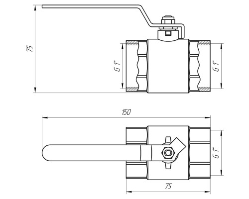 Кран шаровый прямой Q PROFESSIONAL 1″ ВВ КР PN40 QP151