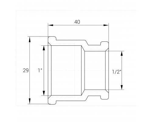 Муфта редукційна латунна 1″ВР х 1/2″ВР ливарна А0315А VA - VA