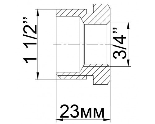 Футорка латунна 1 1/2″ЗР х 3/4″ВР ливарна 724Б - !NoName