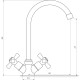 Змішувач для кухні DOMINO DK-H104-2N-CHROM хрест SHARM - DOMINO