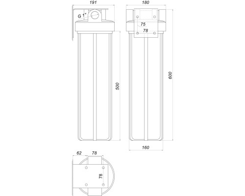 Фільтр-колба + ПП картридж ПРОЗОРА Bіо+ systems SL20TS-BB Big Blue 20″, 1″ - Bio+ Systems