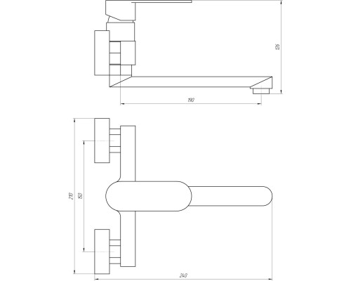 Змішувач для кухні TOPAZ BARTS TB 07218-H36 - TOPAZ